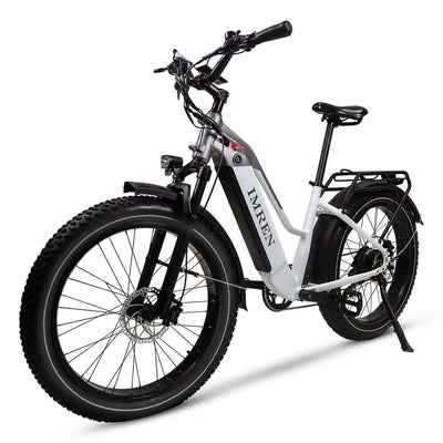 IMREN Sports Fat Tyire Electric e-Bike with Steering Damper (Snow White)