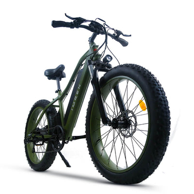 IMREN Sports Carbon Fiber Fat Tyire Electric e-Bike with Steering Damper (Forest Green)